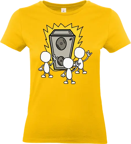 Konzert (1) - Augen, Comic, Comic Style, Comic Stil, Zeichnung, comics, niedlich, albern, lustig, witzig, bunt, musik, rock, konzert, festival, rocker, singen, sänger, musiker, pommes, pommesgabel - Standard T-Shirt (Women)