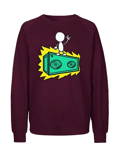 Konzert (3) - Augen, Comic, Comic Style, Comic Stil, Zeichnung, comics, niedlich, albern, lustig, witzig, bunt, musik, rock, konzert, festival, rocker, singen, sänger, musiker, pommes, pommesgabel - Fairtrade Sweatshirt