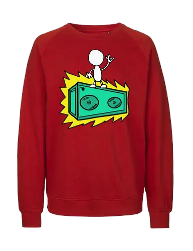 Konzert (3) - Augen, Comic, Comic Style, Comic Stil, Zeichnung, comics, niedlich, albern, lustig, witzig, bunt, musik, rock, konzert, festival, rocker, singen, sänger, musiker, pommes, pommesgabel - Fairtrade Sweatshirt