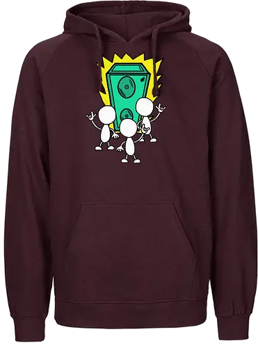 Konzert (4) - Augen, Comic, Comic Style, Comic Stil, Zeichnung, comics, niedlich, albern, lustig, witzig, bunt, musik, rock, konzert, festival, rocker, singen, sänger, musiker, pommes, pommesgabel - Fairtrade Hoodie