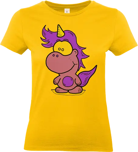 Einhorn - comic, comics, comic style, comic stil, monster, halloween, kind, kinder, niedlich, mund, zähme, baby, lätzchen, hunger, füttern, märchen, einhorn - Standard T-Shirt (Women)