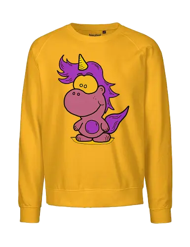 Einhorn - comic, comics, comic style, comic stil, monster, halloween, kind, kinder, niedlich, mund, zähme, baby, lätzchen, hunger, füttern, märchen, einhorn - Fairtrade Sweatshirt