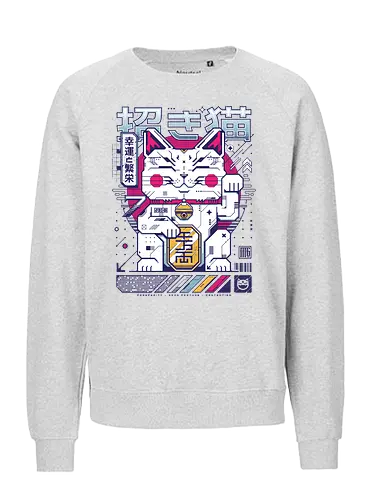 Maneki Nekotech - maneki neko, retro, motivate, quote, street, cat, cute, japan art, vintage - Fairtrade Sweatshirt