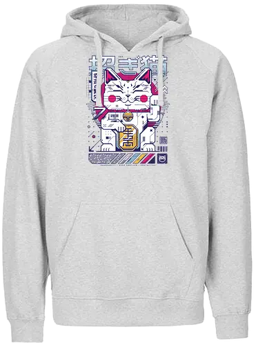 Maneki Nekotech - maneki neko, retro, motivate, quote, street, cat, cute, japan art, vintage - Fairtrade Hoodie