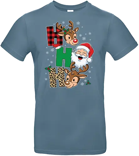 Santa Claus face - christmas, reindeer, santa claus, holiday, festive, snowflakes, pattern, decoration, cartoon, cheerful - Standard T-Shirt