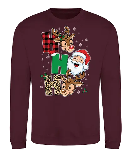 Santa Claus face - christmas, reindeer, santa claus, holiday, festive, snowflakes, pattern, decoration, cartoon, cheerful - Sweatshirt