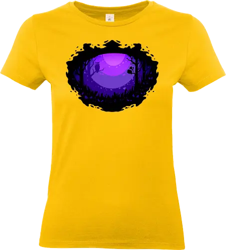 eye of nocturnal  - nocturnal, wild, animal, wolf, owl, night, insomnia, coffee, beast, jungle, forest, horror, art, illustration, night vision - Standard T-Shirt (Women)
