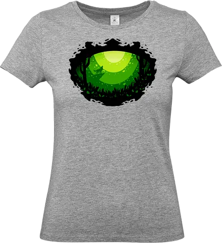 eye of nature  - nocturnal, wild, animal, wolf, owl, night, insomnia, coffee, beast, jungle, forest, horror, art, illustration, night vision - Standard T-Shirt (Women)