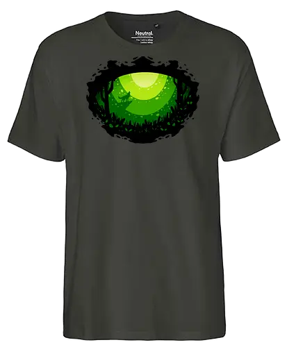 eye of nature  - nocturnal, wild, animal, wolf, owl, night, insomnia, coffee, beast, jungle, forest, horror, art, illustration, night vision - Fairtrade T-Shirt