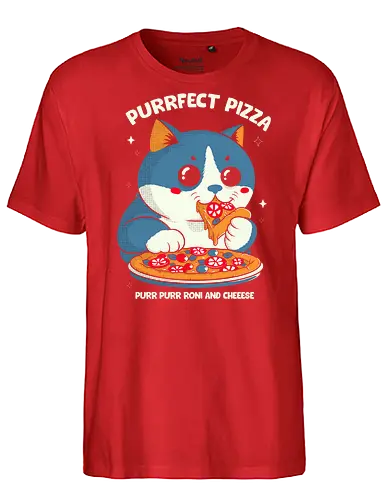 Pizza Cat - cats, cat, funny, pizza - Fairtrade T-Shirt