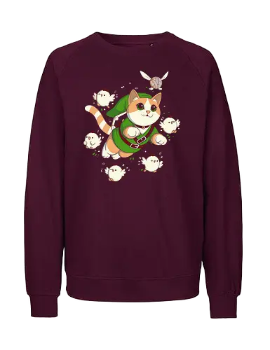 The Legend of the Cat - cats, cat, game, reto, Hero of Time, Princess - Fairtrade Sweatshirt
