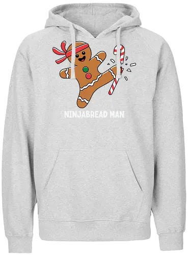 Ninjabread Man - gingerbread, ninja, candy cane, humorous, christmas, martial arts, cookies, festive, holiday, whimsical - Fairtrade Hoodie