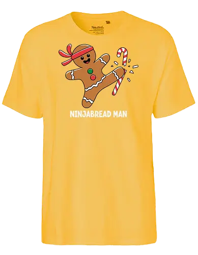 Ninjabread Man - gingerbread, ninja, candy cane, humorous, christmas, martial arts, cookies, festive, holiday, whimsical - Fairtrade T-Shirt
