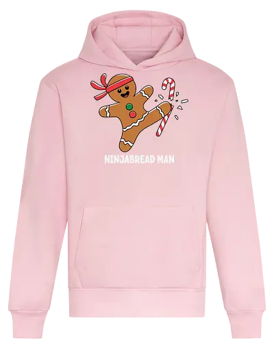 Ninjabread Man - gingerbread, ninja, candy cane, humorous, christmas, martial arts, cookies, festive, holiday, whimsical - Heavyweight Hoodie