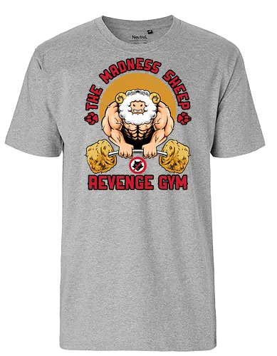 revenge gym  - gym, sport, muscle, strong, sheep, deadlift, weightlift, gymnastics, wolves, animal, parody, humor, fun, funny - Fairtrade T-Shirt