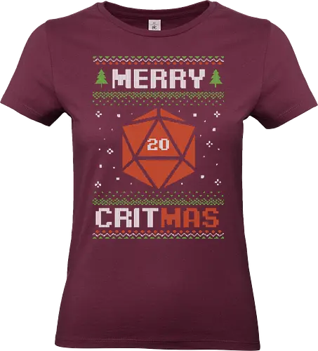 Ugly Sweater Christmas RPG - Ugly Sweater, Holiday, Christmas, Merry Christmas, Ugly Christmas Sweater, Pixel Art, rpg, fantasy, adventure, d20, Pen and Paper, role-playing game, tabletop, game master, Santa Claus, fun, funny, Christmas Vacation, Christmas Sweater, Christmas Eve, Role-play, Role-playing, Dungeon Master - Standard T-Shirt (Women)