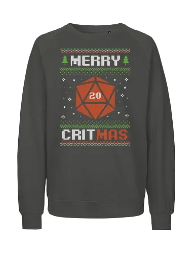 Ugly Sweater Christmas RPG - Ugly Sweater, Holiday, Christmas, Merry Christmas, Ugly Christmas Sweater, Pixel Art, rpg, fantasy, adventure, d20, Pen and Paper, role-playing game, tabletop, game master, Santa Claus, fun, funny, Christmas Vacation, Christmas Sweater, Christmas Eve, Role-play, Role-playing, Dungeon Master - Fairtrade Sweatshirt