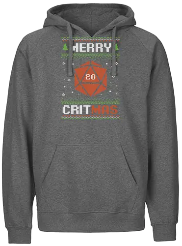 Ugly Sweater Christmas RPG - Ugly Sweater, Holiday, Christmas, Merry Christmas, Ugly Christmas Sweater, Pixel Art, rpg, fantasy, adventure, d20, Pen and Paper, role-playing game, tabletop, game master, Santa Claus, fun, funny, Christmas Vacation, Christmas Sweater, Christmas Eve, Role-play, Role-playing, Dungeon Master - Fairtrade Hoodie