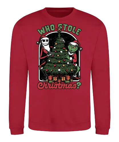 Stealing Christmas - Christmas, Christmas Vacation, Christmas Tree, Christmas Eve, Merry Christmas, Ugly Christmas Sweater, Christmas Sweater, Christmas Lights, Gifts, Gift, Movie, Holiday, Stop Motion, Skeleton, Skull, Fun, Funny, Snow - Sweatshirt