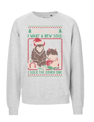 Ugly Sweater Christmas Pact - Ugly Sweater, Holiday, Christmas, Merry Christmas, Ugly Christmas Sweater, Pixel Art, demon, devil, ritual, pact, krampus, santa claus, Christmas Vacation, Christmas Eve, Christmas Sweater, Gifts, Gift - Fairtrade Sweatshirt