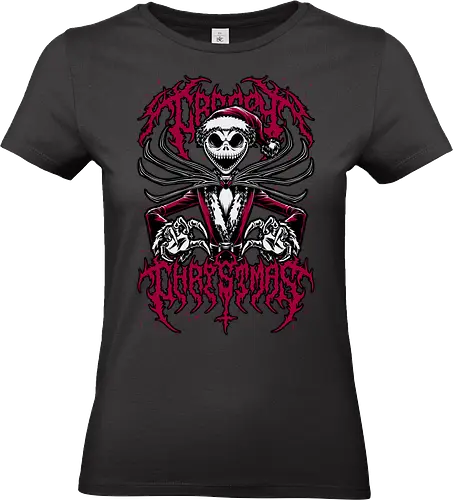 Creepy Christmas Skeleton - Halloween, Christmas Vacation, Christmas Eve, Christmas Sweater, Christmas, Band, Band Tee, Spooky, Spooky Season, Spookmas, Creepy, Holiday, Stop Motion, Movie, Classic, Animation, creepymas, creepmas - Standard T-Shirt (Women)