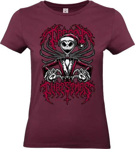 Creepy Christmas Skeleton - Halloween, Christmas Vacation, Christmas Eve, Christmas Sweater, Christmas, Band, Band Tee, Spooky, Spooky Season, Spookmas, Creepy, Holiday, Stop Motion, Movie, Classic, Animation, creepymas, creepmas - Standard T-Shirt (Women)