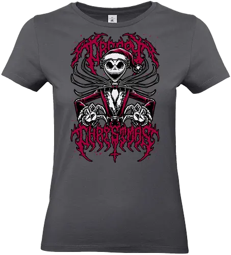 Creepy Christmas Skeleton - Halloween, Christmas Vacation, Christmas Eve, Christmas Sweater, Christmas, Band, Band Tee, Spooky, Spooky Season, Spookmas, Creepy, Holiday, Stop Motion, Movie, Classic, Animation, creepymas, creepmas - Standard T-Shirt (Women)