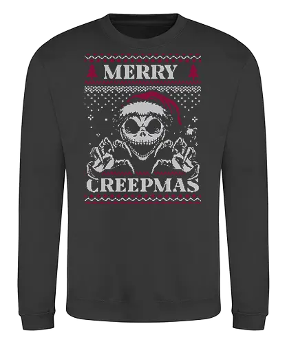 Ugly Sweater Creepy Christmas Skeleton - Halloween, Christmas Vacation, Christmas Eve, Christmas Sweater, Christmas, Spooky, Spooky Season, Spookmas, Creepy, Holiday, Stop Motion, Movie, Classic, Animation, creepymas, creepmas, Ugly Christmas Sweater, Ugly Sweater - Sweatshirt