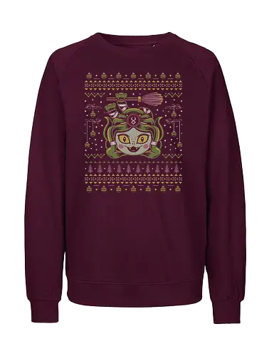 Dusa Ugly Sweater - hades, zagreus, zeus, dusa, medusa, zagreus sword, melinoe, cerberus, theseus, ugly christmas sweater, video games, gaming, gamer - Fairtrade Sweatshirt