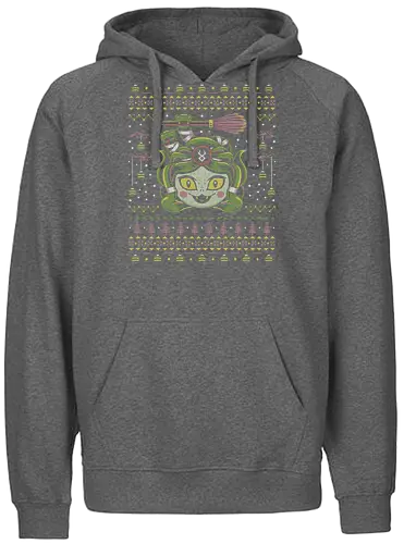 Dusa Ugly Sweater - hades, zagreus, zeus, dusa, medusa, zagreus sword, melinoe, cerberus, theseus, ugly christmas sweater, video games, gaming, gamer - Fairtrade Hoodie