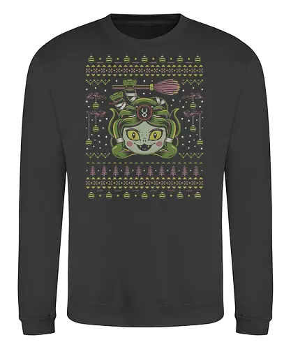 Dusa Ugly Sweater - hades, zagreus, zeus, dusa, medusa, zagreus sword, melinoe, cerberus, theseus, ugly christmas sweater, video games, gaming, gamer - Sweatshirt
