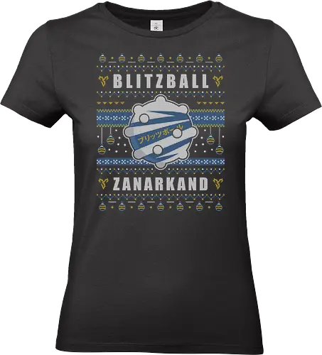 Blitzball Zanarkand Ugly Sweater - fantasy, tidus, yuna, blitzball, fantasy x, fantasy vii rebirth, ffx, ff10, Cactus, Kupo, Kweh, besaid aurochs, ff14, ugly christmas sweater, xmas - Standard T-Shirt (Women)