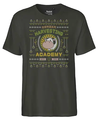 Kawaii Harvesting Ugly Sweater - harvest, cute, moon, farmer, farming, harvesting, gaming, gamer, video game, rpg, jrpg, story of seasons, rune factory, ugly christmas sweater - Fairtrade T-Shirt