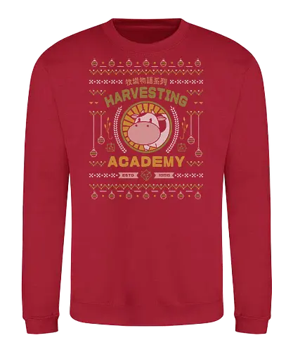 Kawaii Harvesting Ugly Sweater - harvest, cute, moon, farmer, farming, harvesting, gaming, gamer, video game, rpg, jrpg, story of seasons, rune factory, ugly christmas sweater - Sweatshirt