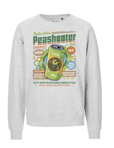 Peashooter Energy Drink - plants, zombies, garden warfare, pvz, peashooter, sunflower, potato mine, frijol, video game, gaming, gamer, zombie, crazy dave, neighborville, super brainz, dr zomboss - Fairtrade Sweatshirt