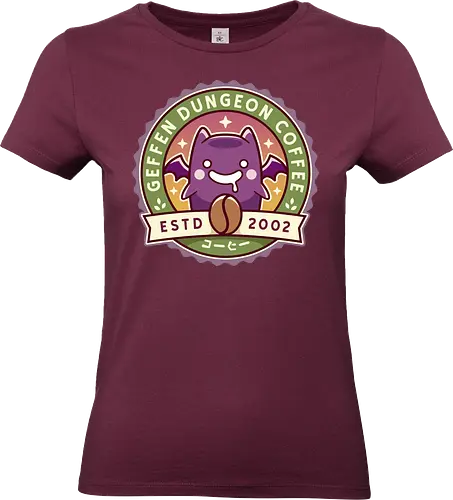 Geffen Dungeon Coffee - online, slime, mmorpg, jrpg, poring, angeling, deviling, deviruchi, ragnarok, geffen dungeon, gaming, video game, gamer - Standard T-Shirt (Women)
