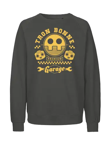 Tron Bonne Garage - mega, frank west, tron bonne, zombrex, servbot, video game, gaming, gamer, survival horror, willamette parkview mall, biohazard, megaman, garage - Fairtrade Sweatshirt