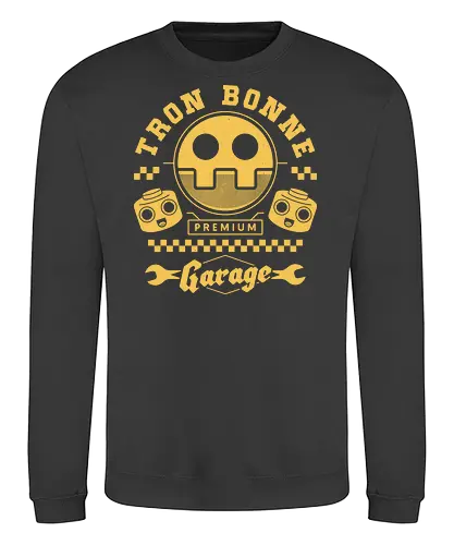 Tron Bonne Garage - mega, frank west, tron bonne, zombrex, servbot, video game, gaming, gamer, survival horror, willamette parkview mall, biohazard, megaman, garage - Sweatshirt
