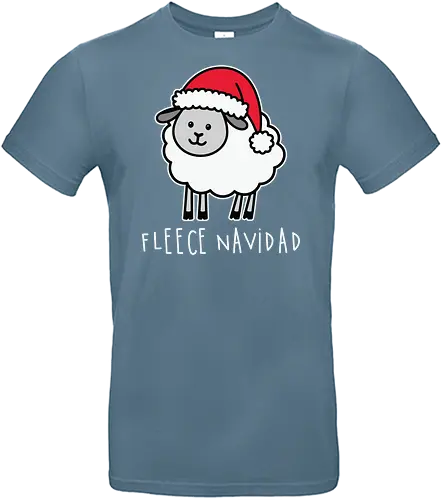 Fleece Navidad - sheep, santa hat, christmas, humor, festive, pun, holiday spirit, cute, playful - Standard T-Shirt