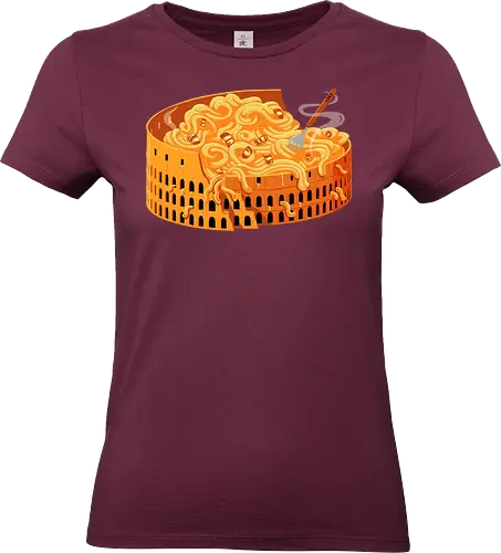 Pasta Colossale - pasta, italy, rome, colosseum, travel, tourist, funny, food, foodie, eating - Standard T-Shirt (Women)