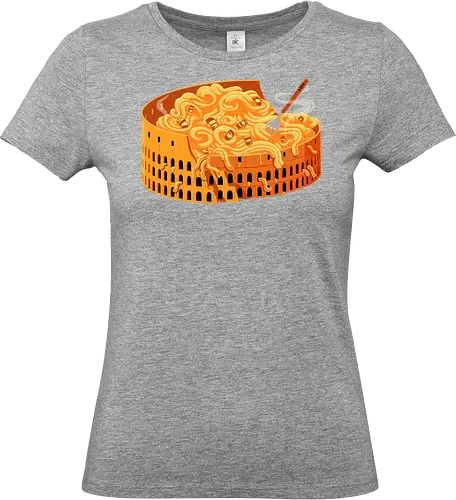 Pasta Colossale - pasta, italy, rome, colosseum, travel, tourist, funny, food, foodie, eating - Standard T-Shirt (Women)