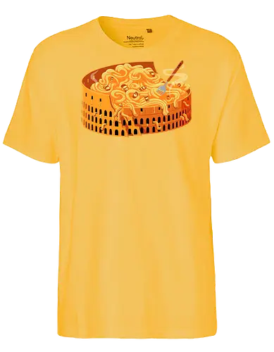 Pasta Colossale - pasta, italy, rome, colosseum, travel, tourist, funny, food, foodie, eating - Fairtrade T-Shirt
