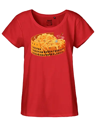 Pasta Colossale - pasta, italy, rome, colosseum, travel, tourist, funny, food, foodie, eating - Fairtrade Girl Shirt