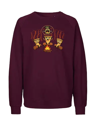 Pizza's Nightmare - pizza, food, pineapple, ananas, camping, camp fire, outdoors, funny, italy - Fairtrade Sweatshirt