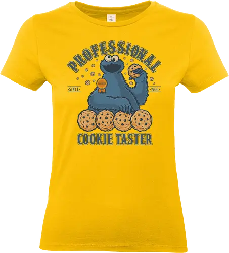 Professional Cookie Taster - cookie, monster, funny, food, foodie, blue, puppet, kids, eating - Standard T-Shirt (Women)