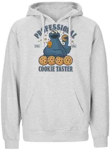 Professional Cookie Taster - cookie, monster, funny, food, foodie, blue, puppet, kids, eating - Fairtrade Hoodie
