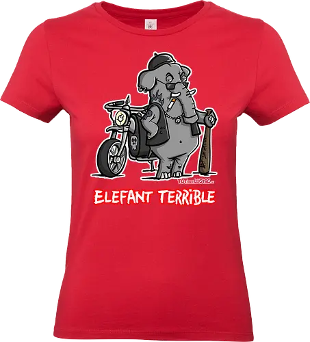 Elefant Terrible - Elefant, terrible, shirt, frech, totaberlustig, holtschulte, rebell, rocker, angry - Standard T-Shirt (Women)