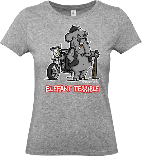 Elefant Terrible - Elefant, terrible, shirt, frech, totaberlustig, holtschulte, rebell, rocker, angry - Standard T-Shirt (Women)