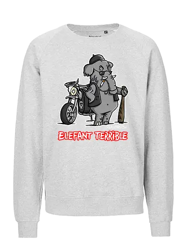 Elefant Terrible - Elefant, terrible, shirt, frech, totaberlustig, holtschulte, rebell, rocker, angry - Fairtrade Sweatshirt