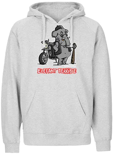 Elefant Terrible - Elefant, terrible, shirt, frech, totaberlustig, holtschulte, rebell, rocker, angry - Fairtrade Hoodie
